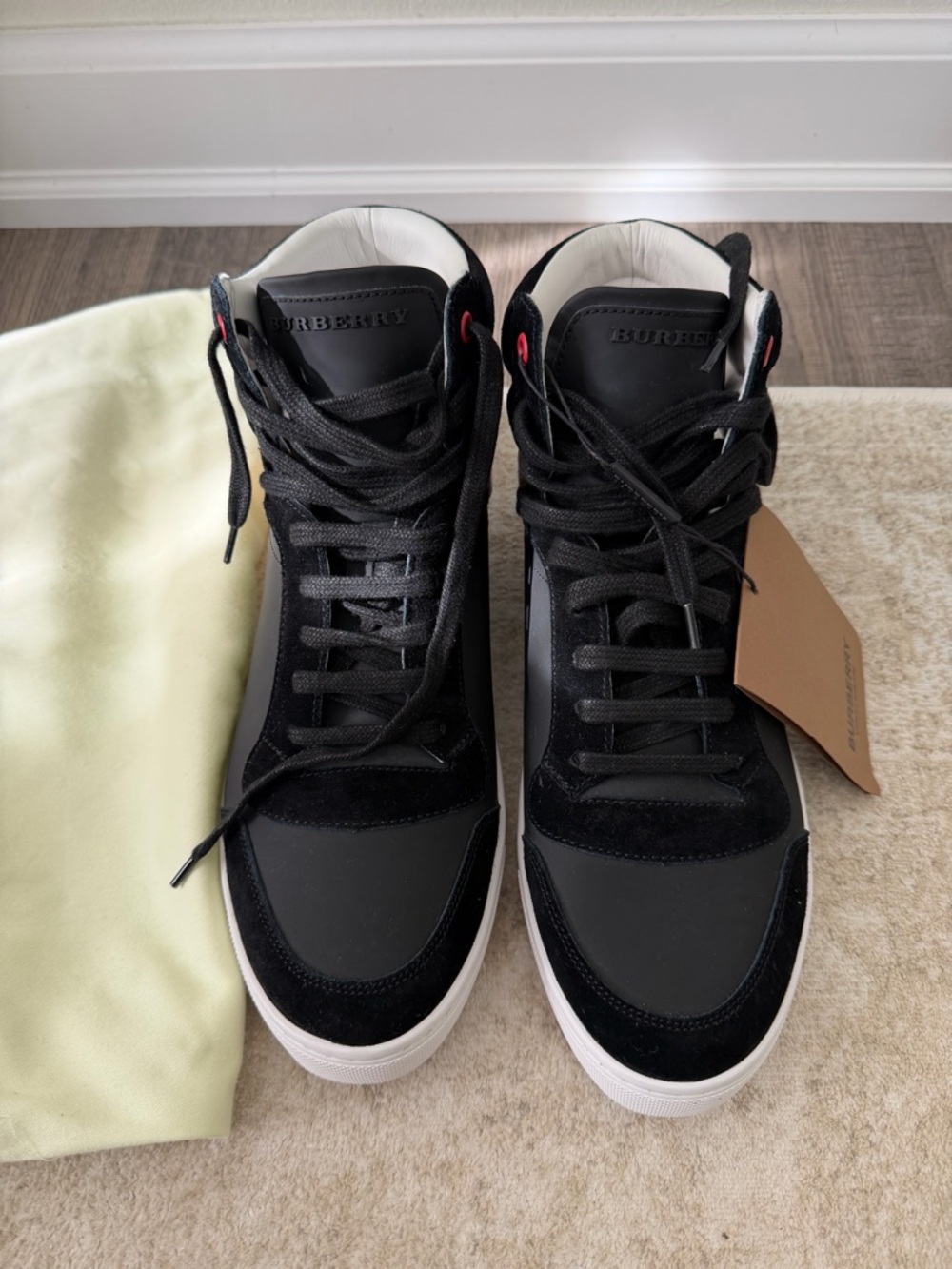 Burberry Black & White Men's High-Top Sneakers
